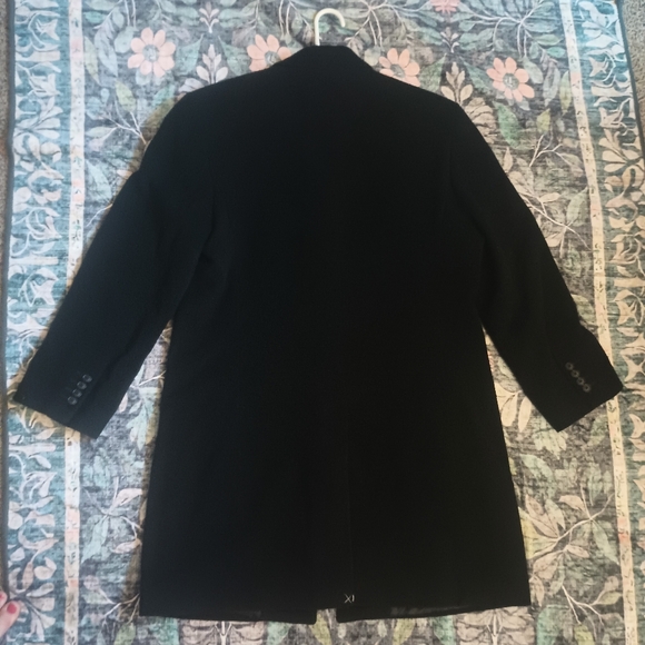 Hathaway Platinum Mens Wool Cashmere Overcoat 42S Black Dressy Classic Old Money - Picture 6 of 14